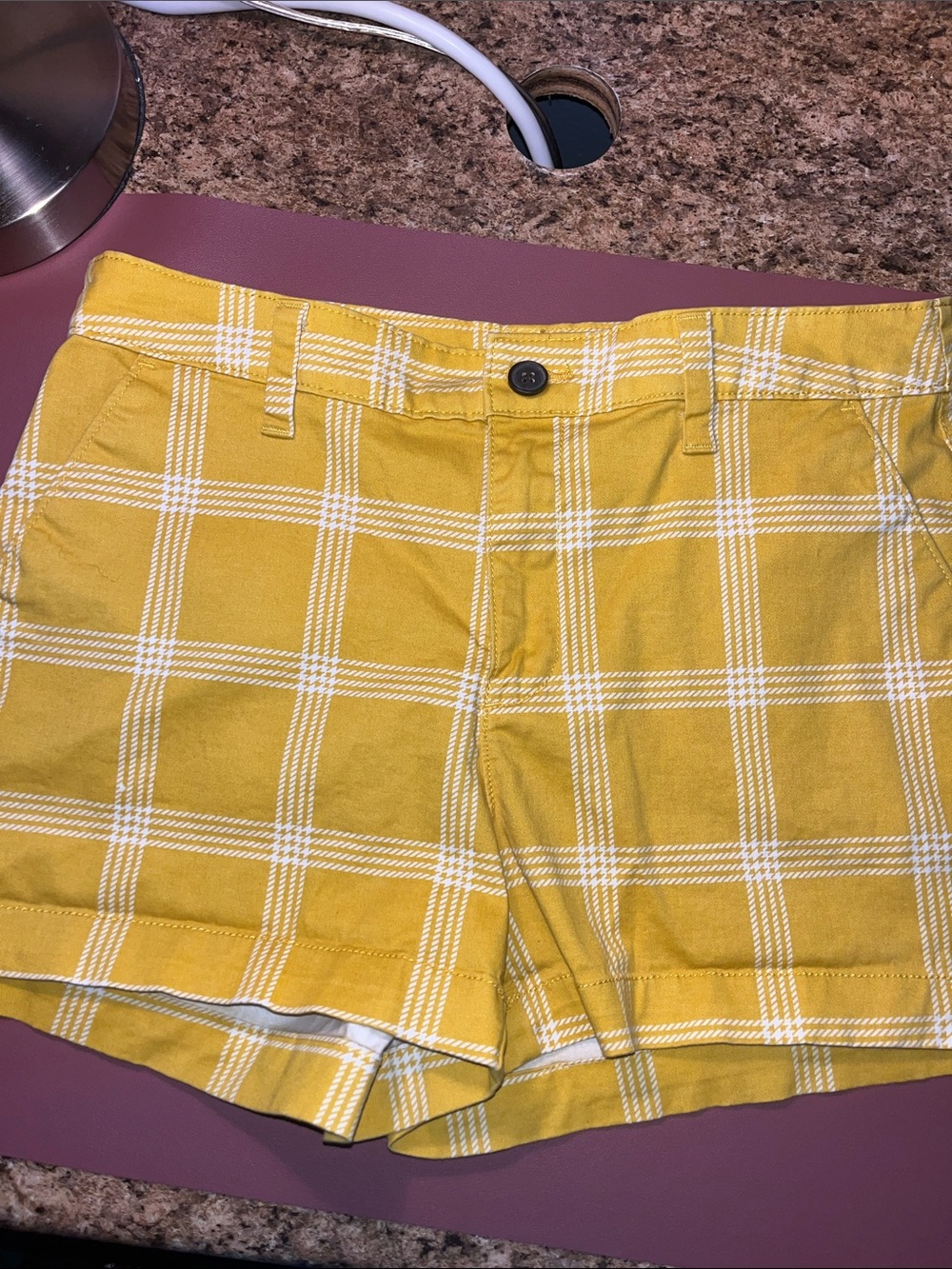 a new day Yellow Plaid Women's Shorts